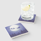 Weihnachts-Marmorstein-Untersetzer, Santa Steinuntersetzer (Seitenansicht)