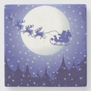 Weihnachts-Marmorstein-Untersetzer, Santa Steinuntersetzer