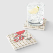 Weihnachts-Marmorstein-Untersetzer, Santa Steinuntersetzer (Seitenansicht)