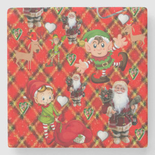 Weihnachts-Marmorstein-Untersetzer, Santa Steinuntersetzer