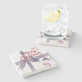 Weihnachts-Marmorstein-Untersetzer, Snowman Steinuntersetzer (Seitenansicht)