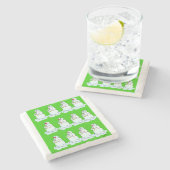 Weihnachts-Marmorstein-Untersetzer, Snowman Steinuntersetzer (Seitenansicht)