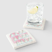 Weihnachts-Marmorstein-Untersetzer, Snowman Steinuntersetzer (Seitenansicht)