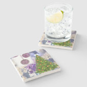 Weihnachts-Marmorstein-Untersetzer, Snowman Steinuntersetzer (Seitenansicht)