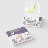 Weihnachts-Marmorstein-Untersetzer, Snowman Steinuntersetzer (Seitenansicht)