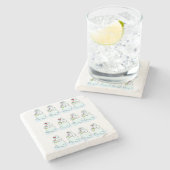 Weihnachts-Marmorstein-Untersetzer, Snowman Steinuntersetzer (Seitenansicht)