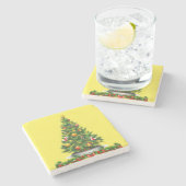 Weihnachts-Marmorstein-Untersetzer Steinuntersetzer (Seitenansicht)