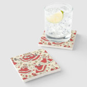 Weihnachts-Marmorstein-Untersetzer, Vintag Steinuntersetzer (Seitenansicht)