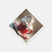 Weihnachts-Marshmallow-Schneemann in heißer Schoko Serviette (Ecke)