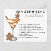 Weihnachts Martini Cocktail Rezept Gingerbrei Postkarte (Vorderseite)