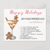 Weihnachts Martini Cocktail Rezept Gingerbrei Postkarte (Vorderseite)