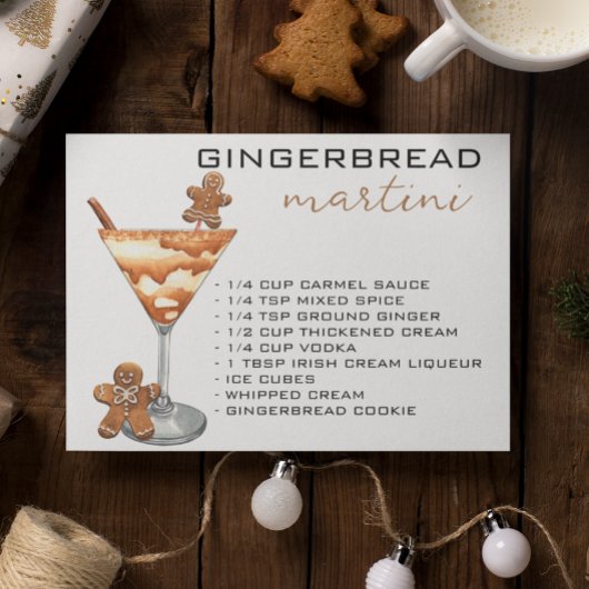 Weihnachts Martini Cocktail Rezept Gingerbrei Postkarte