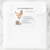 Weihnachts Martini Cocktail Rezept Gingerbrei Quadratischer Aufkleber (Tasche)