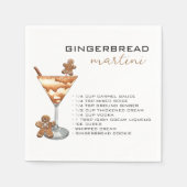 Weihnachts Martini Cocktail Rezept Gingerbrei Serviette (Vorderseite)