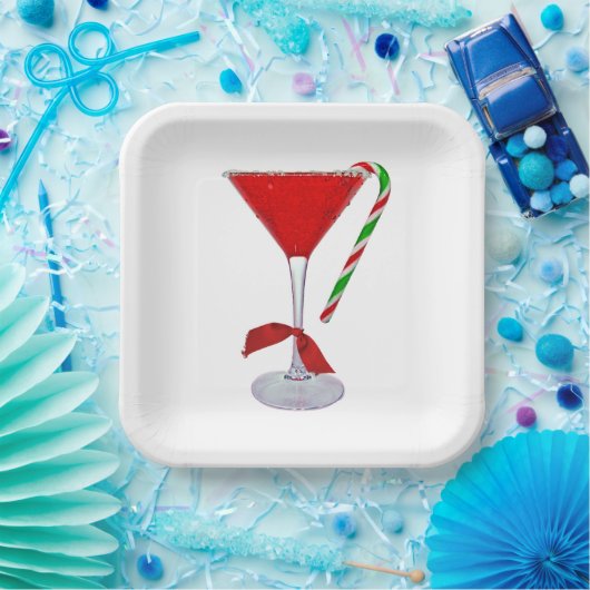 Weihnachts-Martini-Glas mit Bow Pappteller (Party)