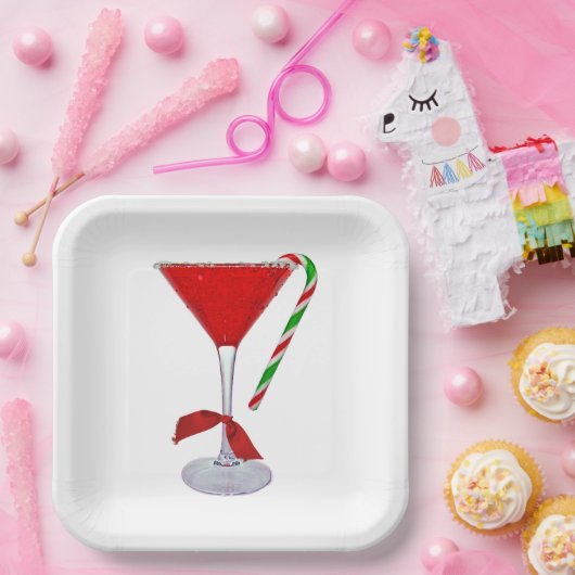 Weihnachts-Martini-Glas mit Bow Pappteller (Party)