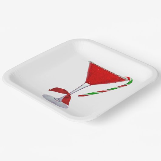 Weihnachts-Martini-Glas mit Bow Pappteller (Gewinkelt)