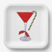 Weihnachts-Martini-Glas mit Bow Pappteller (Vorderseite)