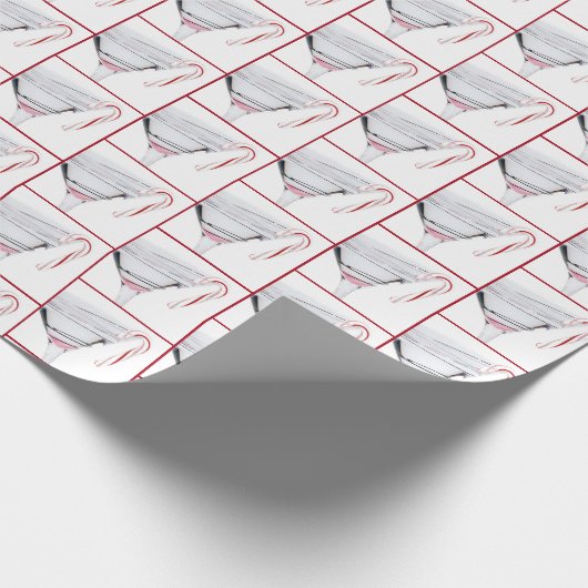 Weihnachts-Martini-Glas mit Zuckerrohr Geschenkpapier (Ecke)