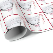 Weihnachts-Martini-Glas mit Zuckerrohr Geschenkpapier (Rolleneckpunkt)