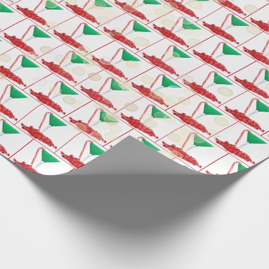 Weihnachts Martini mit Ribbons Geschenkpapier (Ecke)