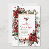 Weihnachts Martini Poinsettia Holiday Open House Einladung (Vorderseite)