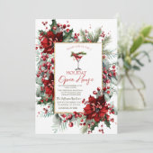 Weihnachts Martini Poinsettia Holiday Open House Einladung (Stehend Vorderseite)