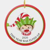 Weihnachts-Maske Elf 2020 Keramik Ornament (Hinten)