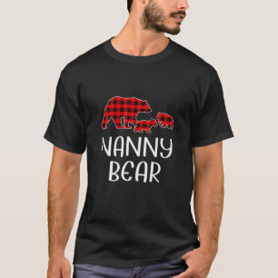 Weihnachts-Matching Family Red Kariert Nanny Bär T-Shirt