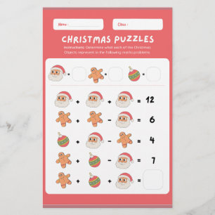 Weihnachts-Mathe-Puzzle! Flyer