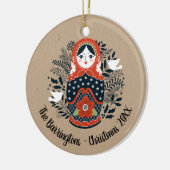 Weihnachts-Matryoshka-Ornament Keramik Ornament (Links)