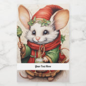 Weihnachts-Maus 3 Ihr Text hier Lebensmitteletikett (Einzelnes Label)