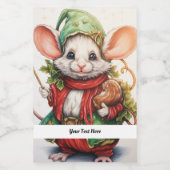 Weihnachts-Maus 46 Ihr Text hier Lebensmitteletikett (Einzelnes Label)