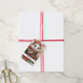Weihnachts-Maus 48 Ihr Text hier Geschenkanhänger (Mit Garn)