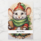 Weihnachts-Maus 5 Ihr Text hier Lebensmitteletikett (Einzelnes Label)