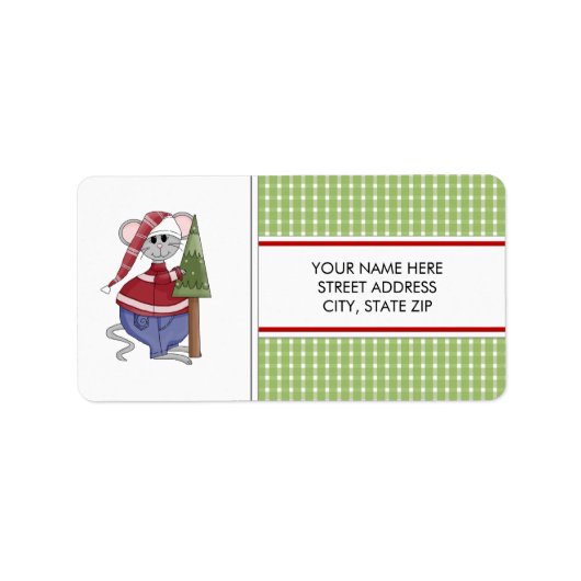 Weihnachts-Maus-Adresse Mailing-Labels Adressaufkleber (Vorne)