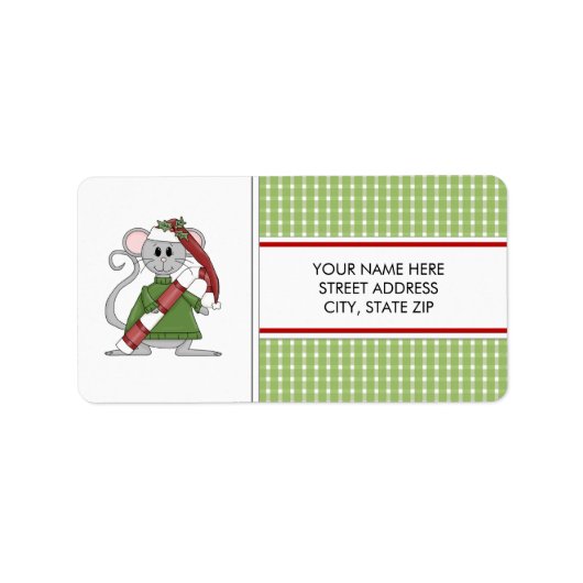 Weihnachts-Maus-Adresse Mailing-Labels Adressaufkleber (Vorne)
