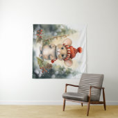 Weihnachts-Maus-Tapestry Wandteppich (Beispiel (Horizontal))