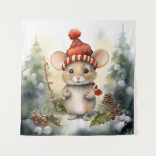Weihnachts-Maus-Tapestry Wandteppich