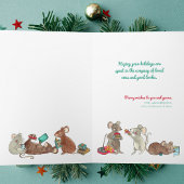 Weihnachts-Mäuse Buchliebhaber Weihnachtskarte Karte