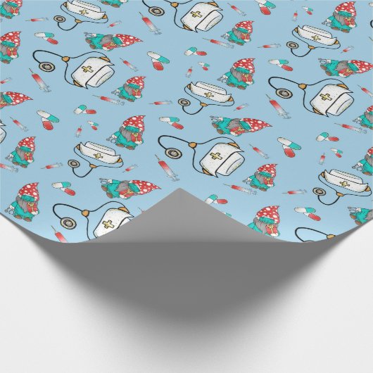 Weihnachts Medical Gnome Muster Geschenkpapier (Ecke)