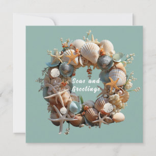 Weihnachts Meeresmuscheln Seestern Sanddollars Tro Karte
