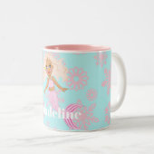 Weihnachts Meerjungfrau Rosa Schneeflocken Heiße S Zweifarbige Tasse (VorderseiteRechts)