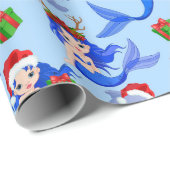 Weihnachts-Meerjungfrauen Geschenkpapier (Rolleneckpunkt)