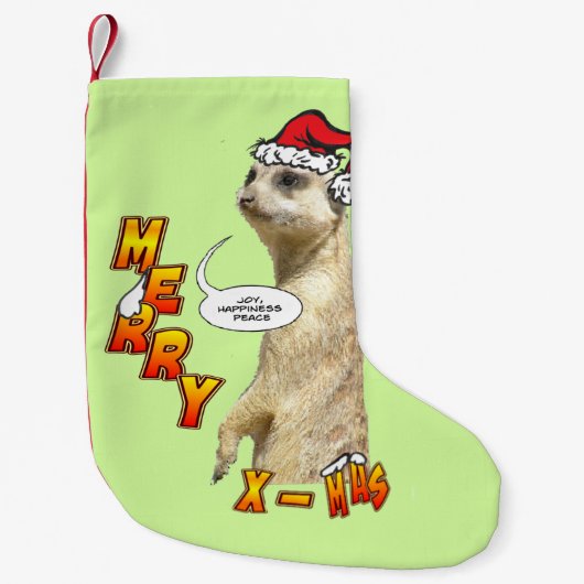 Weihnachts Meerkat Anpassbarer Strumpf Kleiner Weihnachtsstrumpf (Vorderseite)
