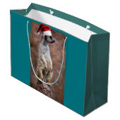 Weihnachts MeerKat Große Geschenktüte (Rückseite Schrägansicht)