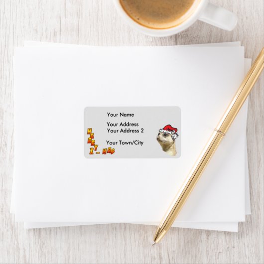 Weihnachts-Meerkat individuell anpassbare Adressma Adressaufkleber (Insitu)