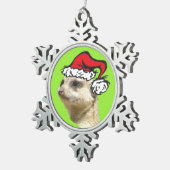 Weihnachts Meerkat Maßgeschneiderte Schneeflocke O Schneeflocken Zinn-Ornament (Rechts)