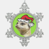 Weihnachts Meerkat Maßgeschneiderte Schneeflocke O Schneeflocken Zinn-Ornament (Vorderseite)