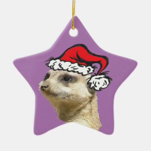 Weihnachts Meerkat Maßgeschneidertes Star-Ornament Keramikornament